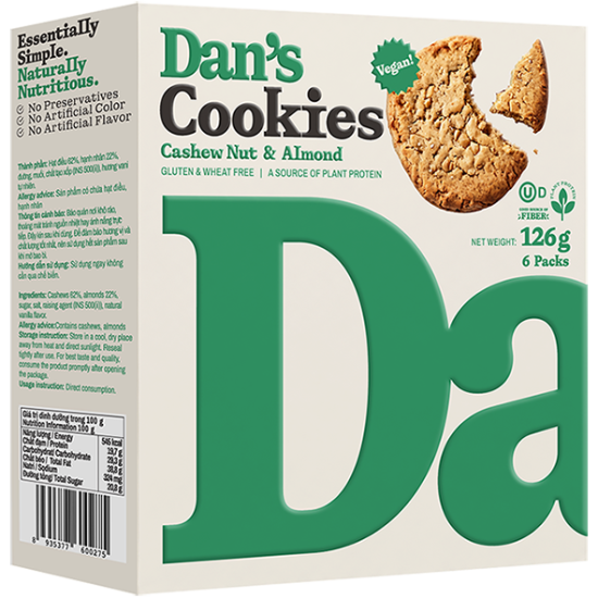Dan's Cookies Cashew Nut & Almond Vegan 126g