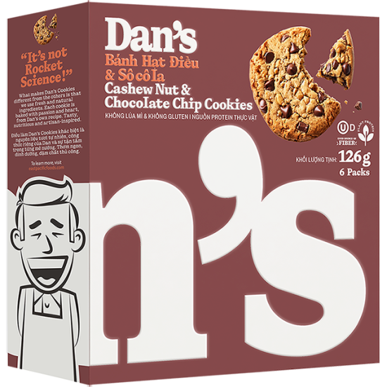 Dan's Cashew Nut & Chocolate Chip Cookies 126g
