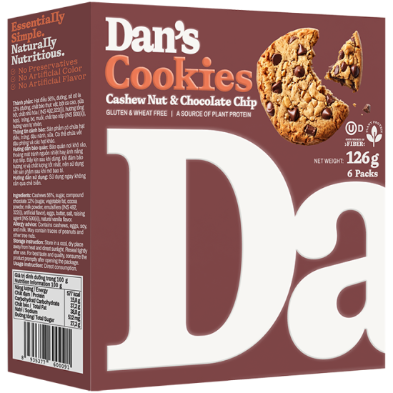 Dan's Cashew Nut & Chocolate Chip Cookies 126g